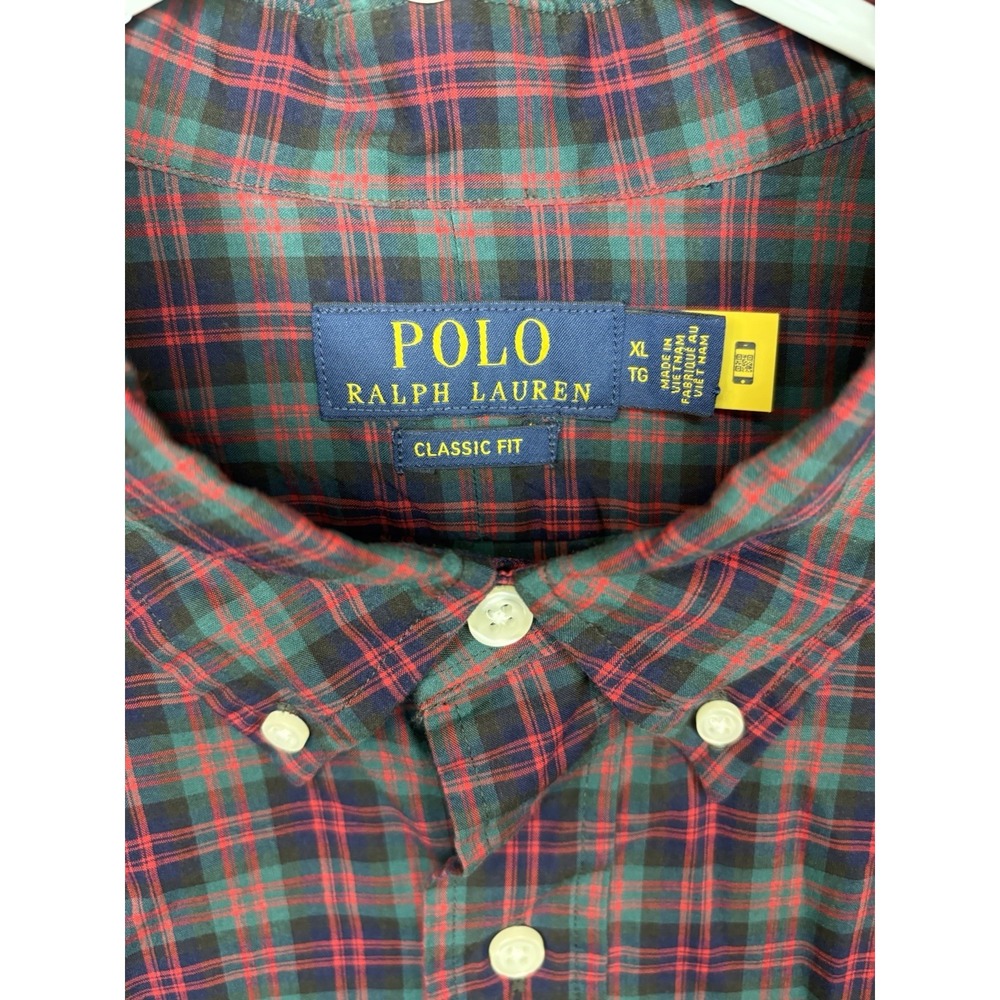Polo Ralph Lauren Classic Fit Plaid Button Down Shirt Men's XL Green & Red NWT - Picture 8 of 8